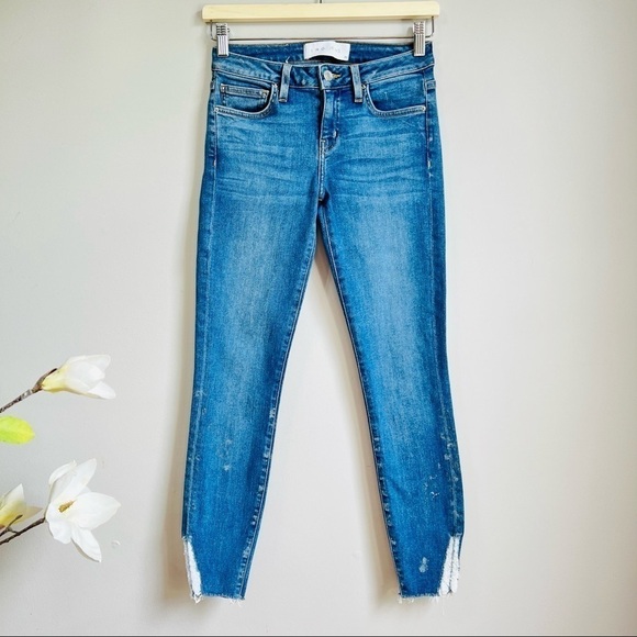 IRO Jeans Jarod Blue distressed hems ankle skinny jeans - Picture 1 of 10
